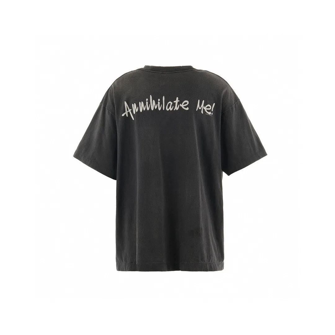 SAINT MXXXXXX SAINT SS TEE/BLK Green SAINT BOX LOGO short sleeves Washed black S-XL Look for cylindrical fabrics without side seams. Don’t buy open ones anymore. It’s boring. Assute garments are dyed. The whole piece is sprayed with horse-hair spray. Then spray it again to fade. The collar and cuffs are frayed. Many places are damaged. Authentic grade printing is restored. Accessories are complete. With little angel anti-counterfeiting label.